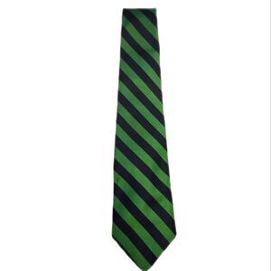 Ketch necktie, green & navy blue diagonal stripes